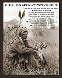 (16x20) Ten Indian Commandments Native American Sitting Art Poster Print