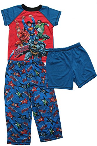 Justice League Boys 3 Piece Set Superman, Batman Kids Pajama, Sizes 4-12
