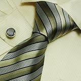 Grey Striped Tie for Men Olivedrab Stripes Gift Idea for Man Handmade Silk Neckties Cuff Links Set 6570 51ulE2b BRL. SL160 Grey Striped Tie for Men Olivedrab Stripes Gift Idea for Man Handmade Silk Neckties Cuff Links Set 6570