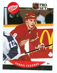 Sergei Fedorov hockey card 1990 Pro Set #604 (Detroit Red Wings) rookie card