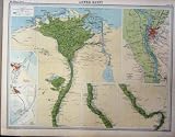 MAP LOWER EGYPT COLOUR 1920 ENVIRONS CAIRO