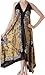 Sakkas Veins Print Satin V-Neck Halter Handkerchief Hem Dress