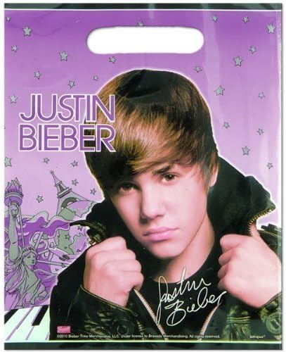 Justin Bieber Party Theme Party Loot Bag - Pack of 8 by Partyfest