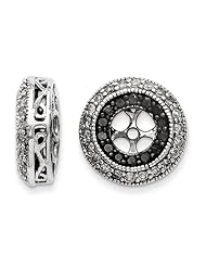 14k White Gold Black & White Diamond Earrings Jackets. Carat Wt- 0.5ct