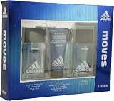 Adidas Moves by Adidas for Men. Set-Eau De Toilette Spray 1.7-Ounces & Aftershave 1.7-Ounces & Hair And Body Wash 2-Ounces