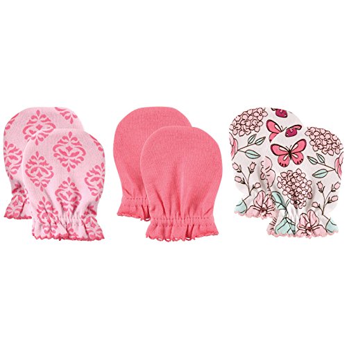 Luvable Friends 3-Pack Scratch Mittens, Flowers