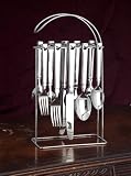 PIERCED FLATWARE ON RACK - 20 PIECE PIERCED FLATWARE ON RACK - flatware