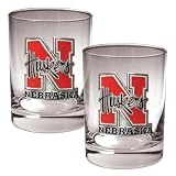 Nebraska Cornhuskers NCAA 2pc Rocks Glass Set