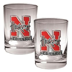 Nebraska Cornhuskers NCAA 2pc Rocks Glass Set by Great American Products