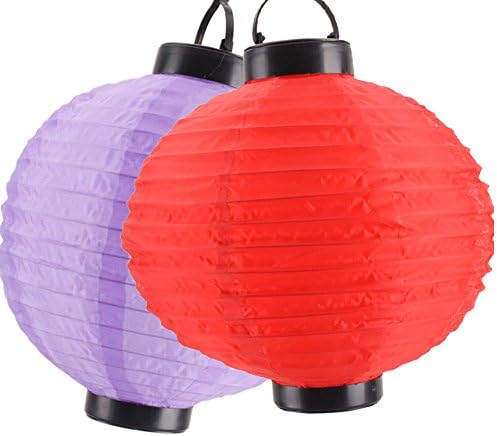 Pack of 2 Waterproof Solar Outdoor Lights LED Paper Lattern Christmas Globle Lights for Garden Path Party (Multi-colored)