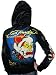 ED HARDY Christian Audigier Womens Sex and Sin Skull Tattoo Hoodie T-Shirt Tee Top Black