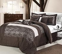 Shopping 2014 12pc Zebra Brown White Luxury Bedding Set
