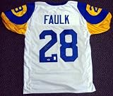 Marshall Faulk Autographed/Hand Signed St. Louis Rams White Jersey PSA/DNA