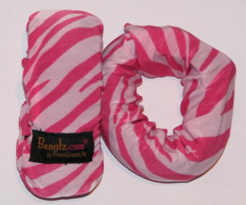 Banglz Fitness 1lb set- wrist weights-Pink Zebra