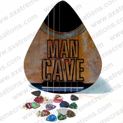 Giant Guitar Pick Wall Art Clock - Man Cave