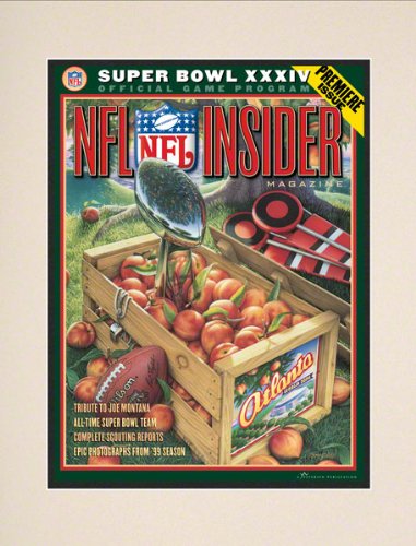 Matted 10.5 x 14 Super Bowl XXXIV Program Print | Details: 2000, Rams vs Titans