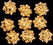 Gold Plated Spiked Beads (Price Per Pair) - Sterling Silver