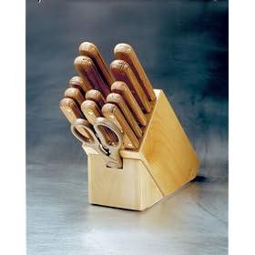 Click here to buy (Wood) 15-Piece Set (3 Parer, 4 Vegetable Slicer, 5 Utility, 6 Boning, 8 Bread, 8 Slicer,... by Chicago.