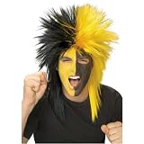 Black/Yellow Sports Fanatics Adult Wig