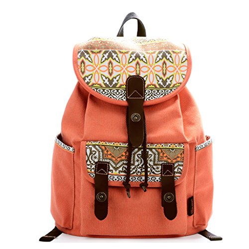 Douguyan women floral print casual canvas backpack rucksack class…