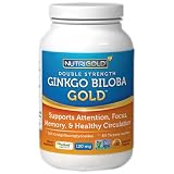 Nutrigold Ginkgo Biloba Gold, 120 mg, 180 veg. capsules ~ Nutrigold