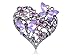 Alilang Womens Floral Silvery Tone Crystal Rhinestone Insect Butterfly Love Flower Heart Brooch Pin