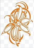 Produkt-Bild: Aufkleber Blume - Tattoostyle[Gr&ouml;&szlig;e/L&auml;nge: 300 mm]