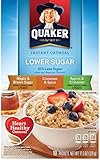 Quaker Instant Oatmeal Lower Sugar, Flavor Variety Pack, 10 Count Boxes, 11.5 Ounce, (Pack of 4)