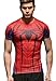 Red Plume Men's Compression Fithness T-Shirt, Spider Printing Fithness T-Shirts