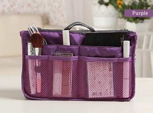 Purse Organizer Insert Multi-function Cosmetic Storage Bag in Bag(09 Purple)