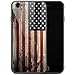 iPhone 6s Plus Case, Red Wood American Flag iPhone 6 Plus Cases for Men Boy, Tempered Glass Back Pattern with Soft TPU Bumper Case for Apple iPhone 6/6s Plus Case 5.5-inch Red Wood USA Flag
