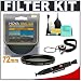 Hoya 72mm Circular PL Polarizer HMC Multi-Coated Lens Filter + Accessory Kit for Canon, Nikon, Sony, Olympus &amp; Pentax Lenses