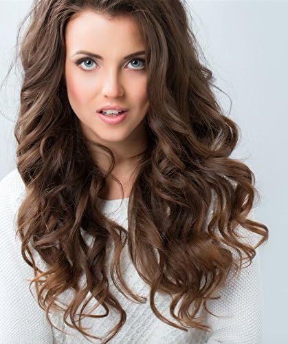 Serica Silky 18" Length 100% European Remy Human Hair Clip In Hair Extensions 100 grams of Hair (chestnut brown #6)