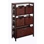 Winsome Wood 92625 Shelf Baskets Piece Decorative Basket, Dark