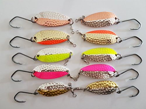 Prime Lures Chrome Candy Fishing Spoons Variety 10 Pack