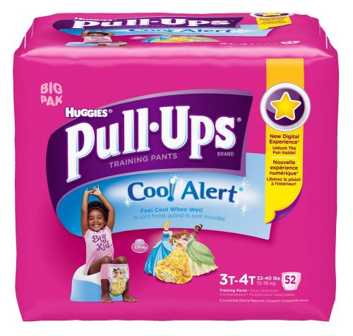 Huggies Pull-Ups Training Pants with Cool Alert, Girls, 3T-4T, 52 Count