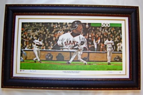 Barry Bonds San Francisco Giants Framed 500 Home Run Canvas Autographed Lithograph