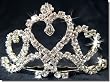 Mini Bridal Comb With Crystal Heart 40654