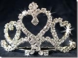 Mini Bridal Comb With Crystal Heart 40654