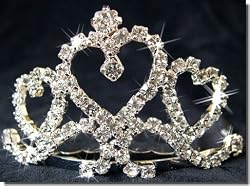 Mini Bridal Comb With Crystal Heart 40654