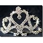 Bridal Comb, Birthday Tiara With Crystal Heart 40654