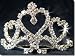 Mini Bridal Comb With Crystal Heart 40654