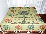 Home Decor Rajrang Tree of Life Patch Work Cotton Bed Sheet Bedspread