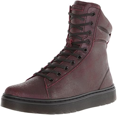 Dr. Martens Women's Mix Padded Collar Boot,Cherry Red,4 UK/6 M US