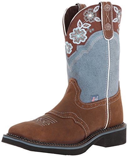 Justin Boots Women's Gypsy Collection 11" Soft Toe Boot,Aged Bark/Tiera Blue,9.5 B US