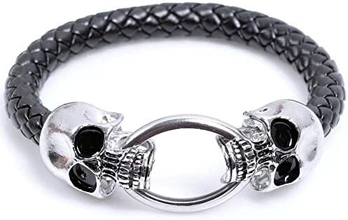 European Style Skull and Crossbones Bracelet Braided Bracelet Men 306 Type Snakeskin Pattern Rope