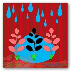 Digital Red by Miguel Paredes 8"x8" Art Print Poster Latin