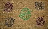 STC Hand Tufted Coir Door Mat with Anti-slip Backing, 5 Leaf Design, 45x75cm
