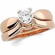 14K Rose Gold Diamond Solitaire Wedding Set - 0.50 Ct.