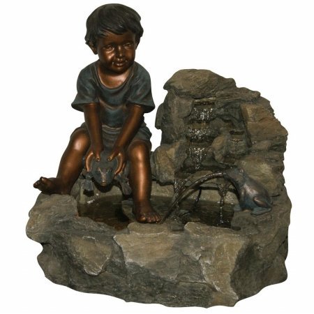 Boy with Frog Water Fountain